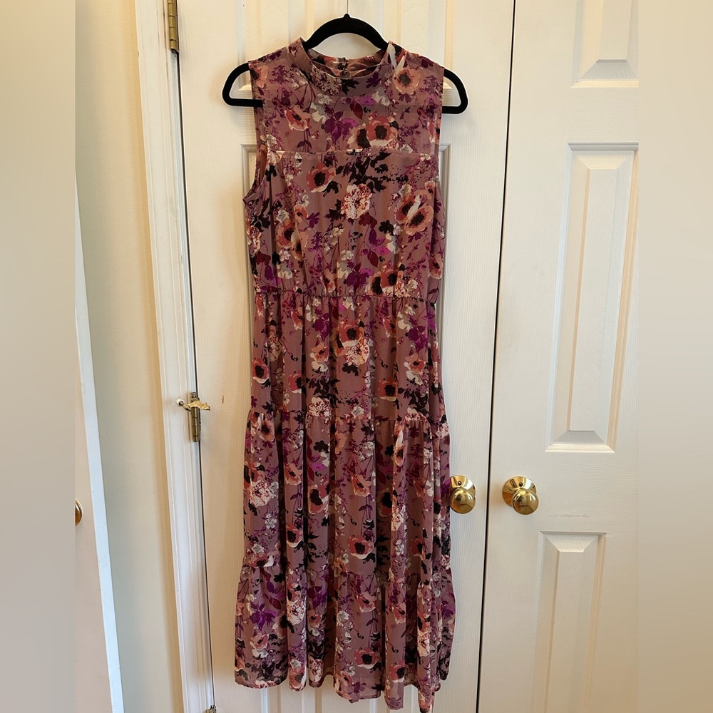 Lulu's Floral Maxi Dress - Purple and Pink
